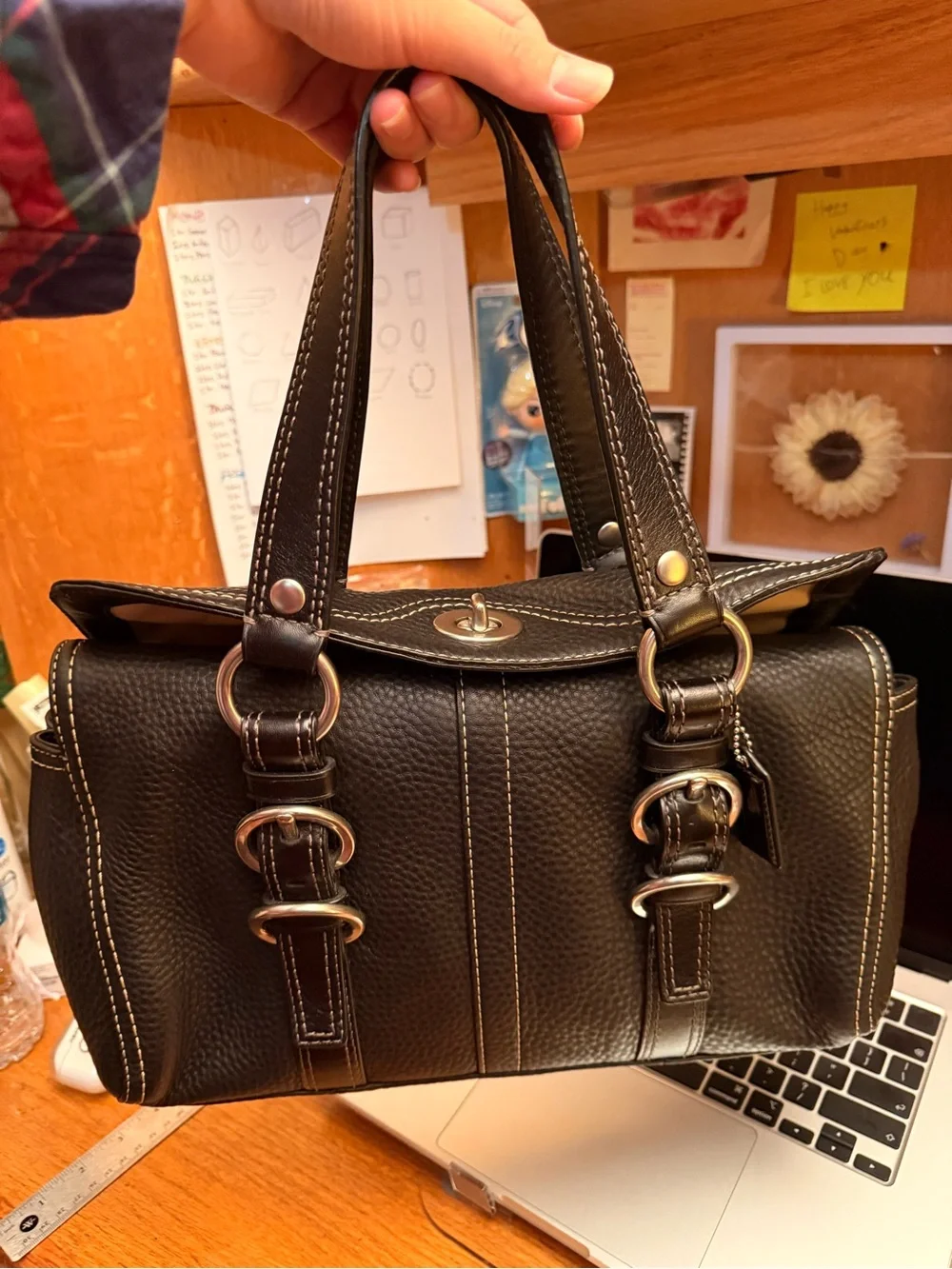 Vintage Coach Chelsea Barrel Turnlock Shoulder Bag